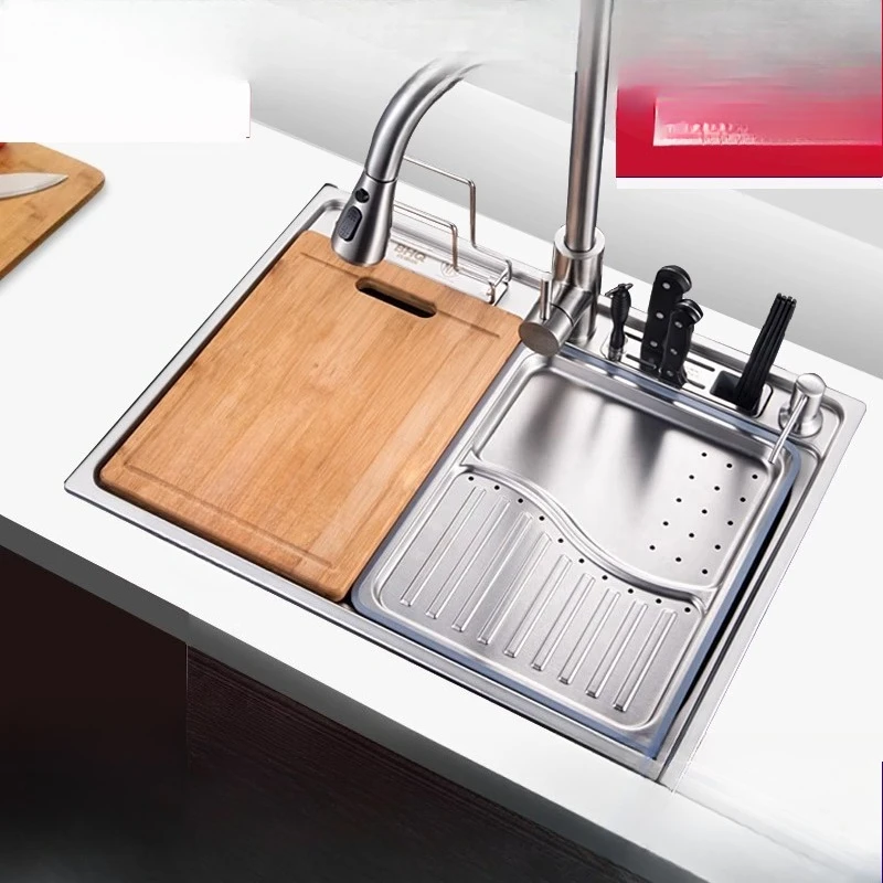 

[Multifunctional large single tank] Sink Multifunctional thickened SUS304 stainless steel vegetable basin
