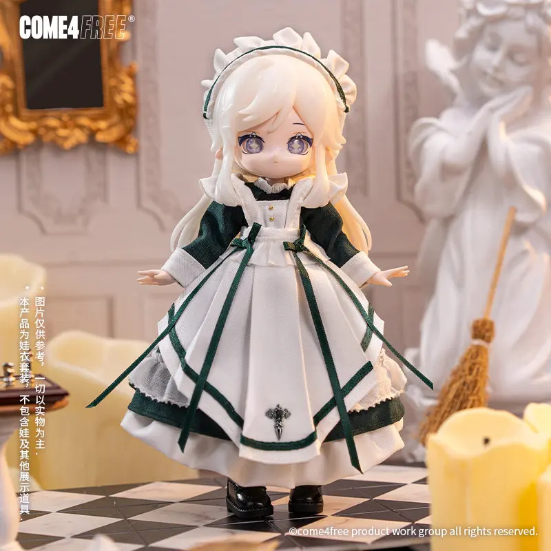 Roupas para Bonecas BJD 1/12 Série Diária Lia - Conjunto de Vestido de Empregada Xu para Bonecas BJD 1/12 Acessórios de Vestuário Presente