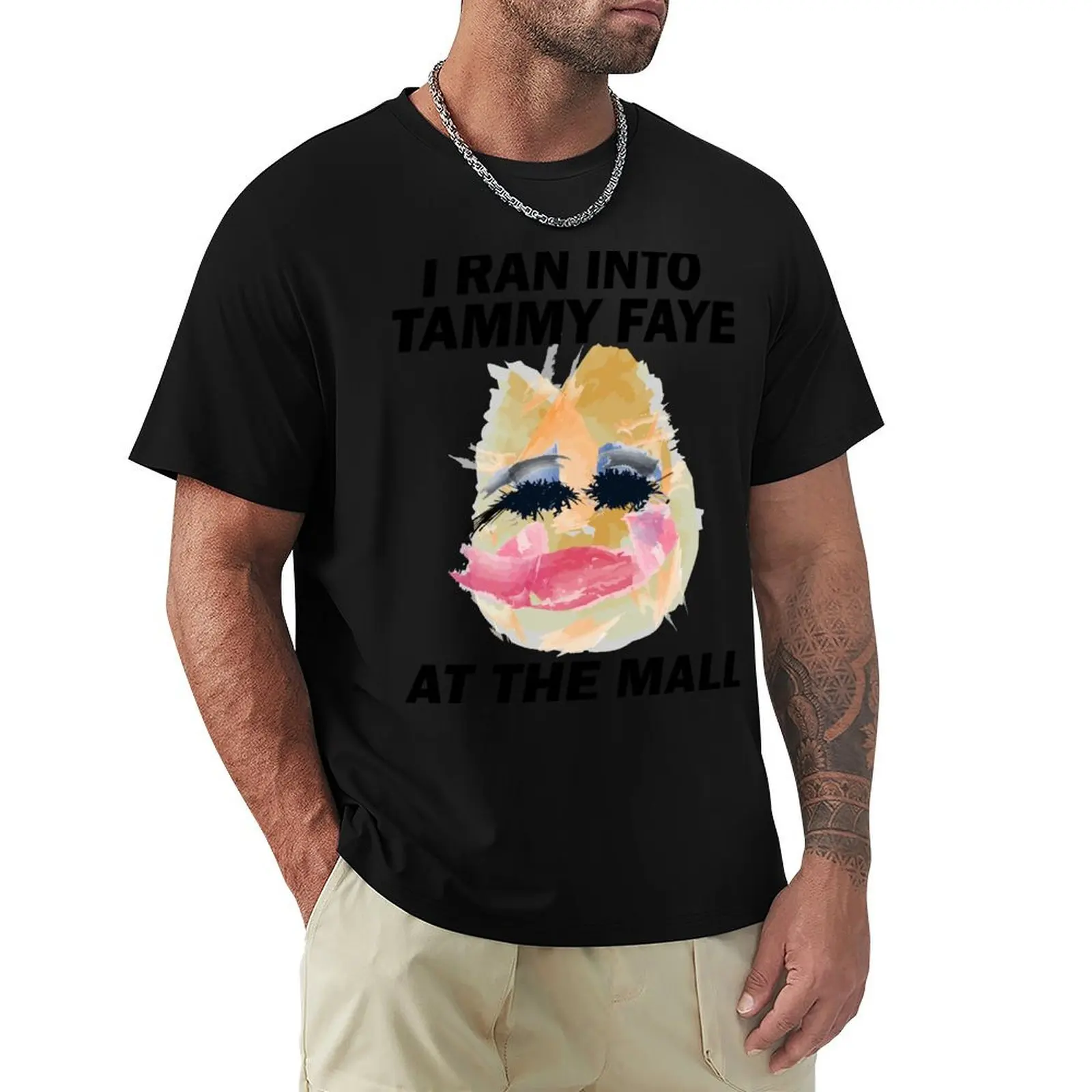 

I Ran Into Tammy Faye At The Mall T-Shirt anime stuff blue lock mens t shirts pack