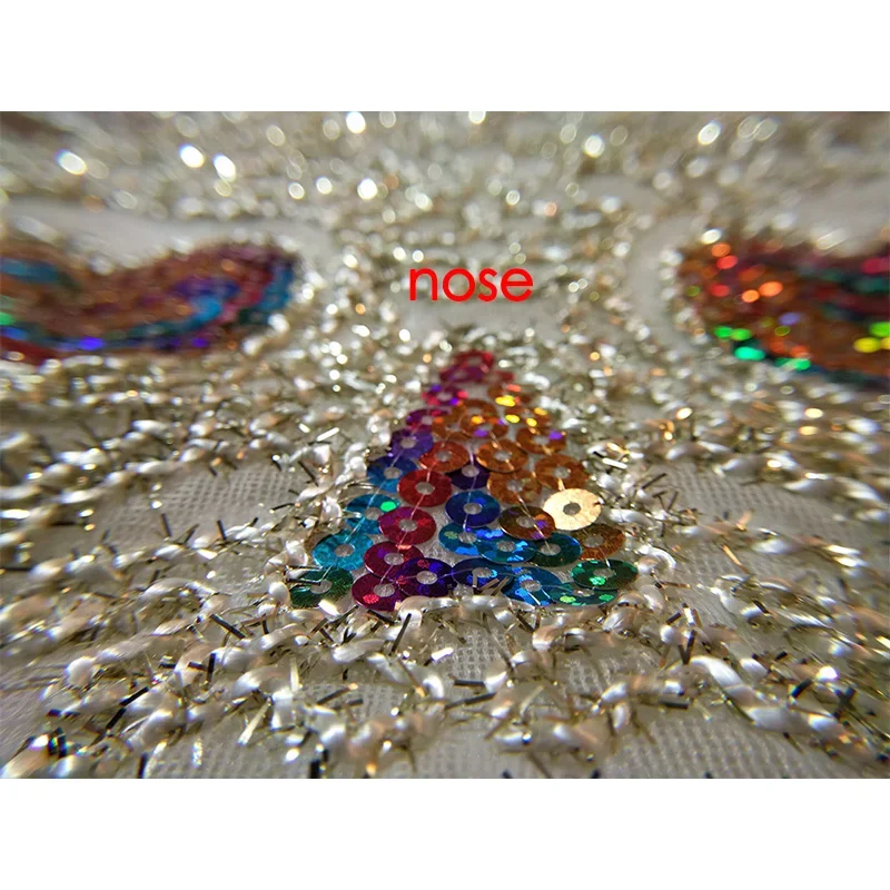 Nuovo arriva 32x22 fresco del merletto paillettes cranio patch di vestiti FAI DA TE patch per l\'abbigliamento sew on ricamato a motivi in rilievo