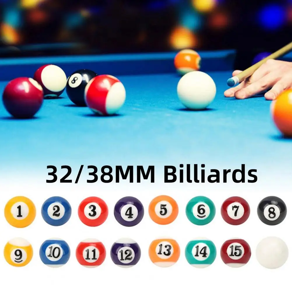 Billiards Set Resin Mini Billiard Balls Set for Game Rooms Bars Impact Scratch Resistant Pool Table Accessories 16 Pcs Children