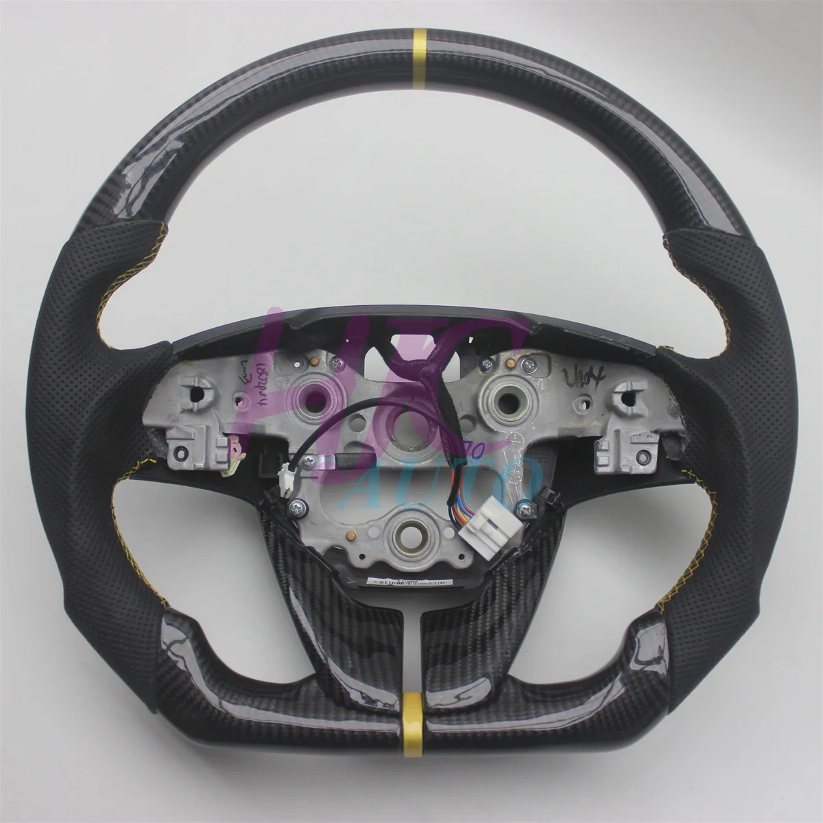 

Replacement For Hyundai I30 Real Carbon Fiber Leather Steering Wheel