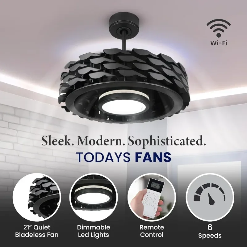 Bladeless Ceiling Fan with Lights & Remote – 21