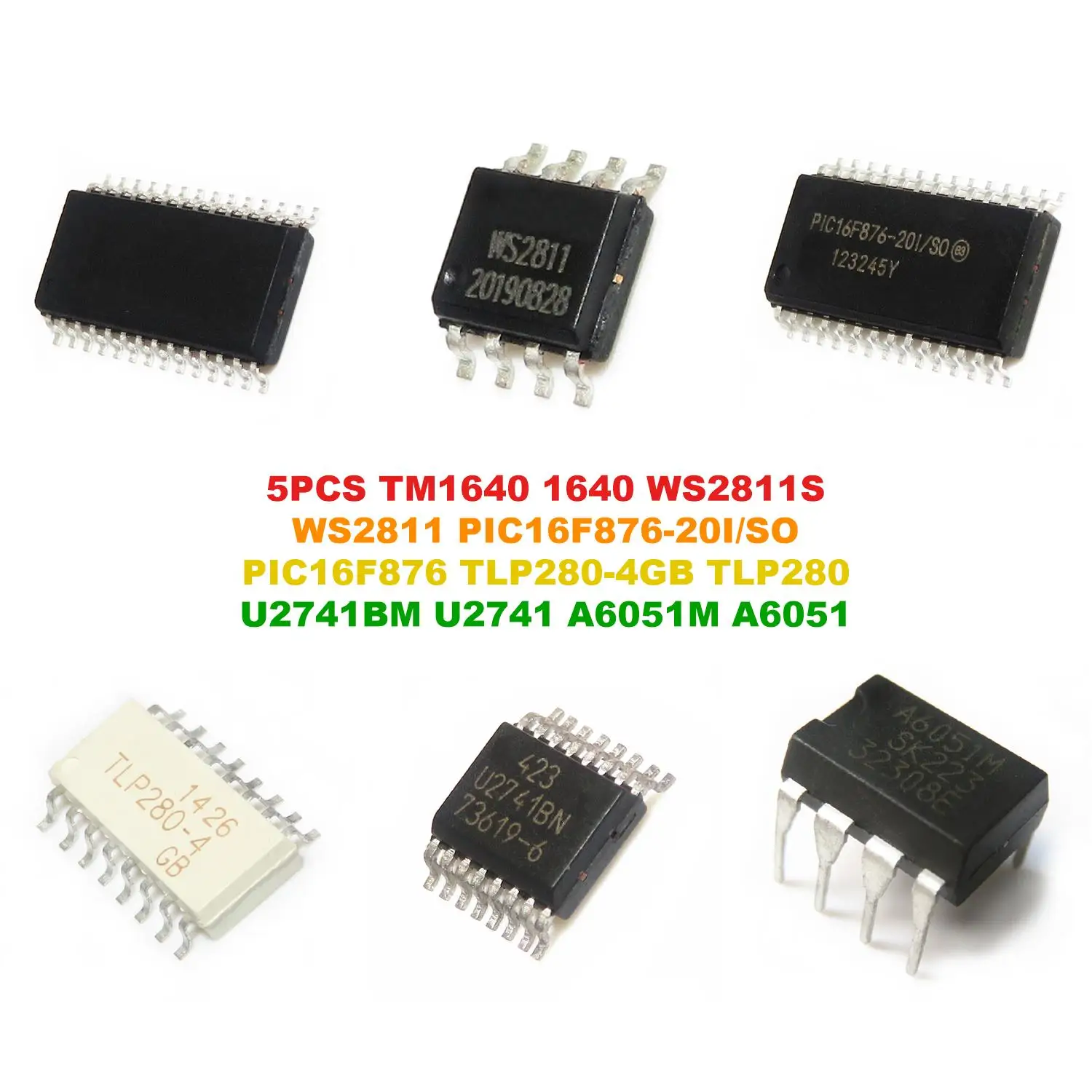 TM1640 1640 WS2811S WS2811 PIC16F876-20I/SO PIC16F876 TLP280-4GB TLP280 U2741BM U2741 A6051M A6051