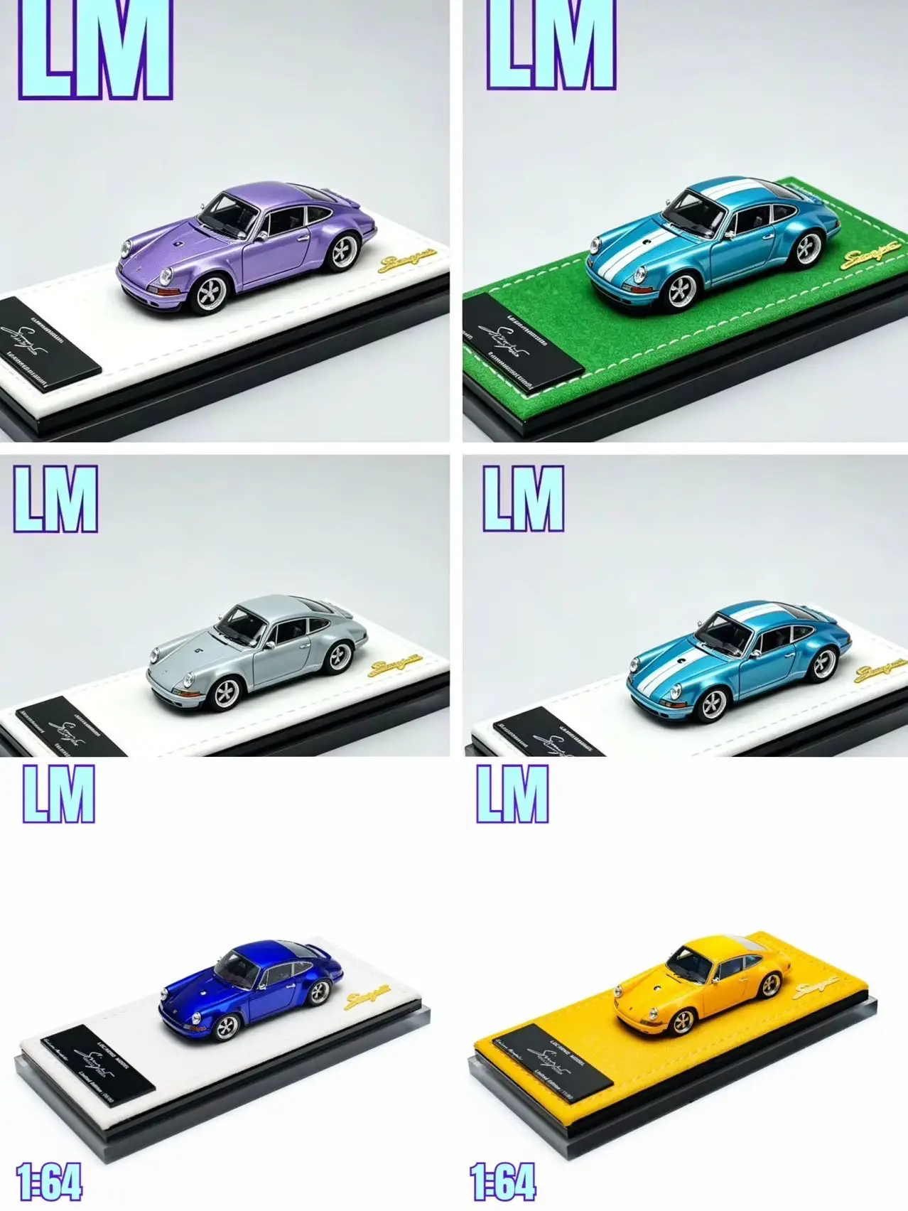 LOCARNO MODEL 1:64 Resin Porsche 911 Singer Mini Car Model, Collectible Ornament for Adults, Gift for Men