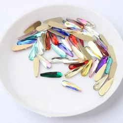 100pcs wholesale 3*10mm water drop Flat Back Nail Rhinestone Special Shaped Crystal Art Stones 3D Personalized Decoration