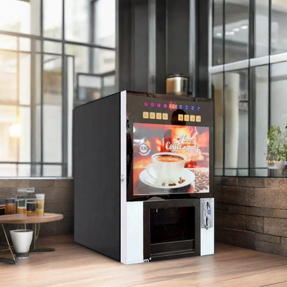 Turkish Coin Operated Coffee Vendo Vending Machine Business Fully Automatic Touch Screen Smart Tabletop Expendedora for Coffee