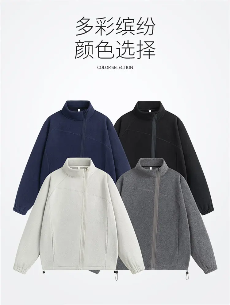 Spring and Autumn New Fashion Solid Color Thickened Warm Outdoor Sports Windproof Hoodie Men's Casual Loose Plus Size Top