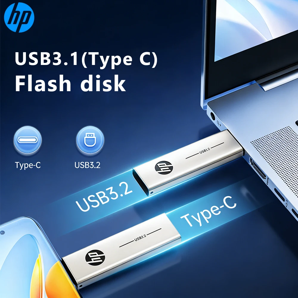 

HP X796C TYPE-C USB Flash Drive 64GB 128GB for TYPE-C PC High Speed USB Flash Drive 256GB USB 3.2 TYPE-C Pen Drive