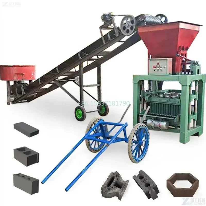 Semi Automatic Interlocking Manual Brick Making Tool Hollow Solid Fly Ash Cinder Concrete Cement Brick Block Making Machine