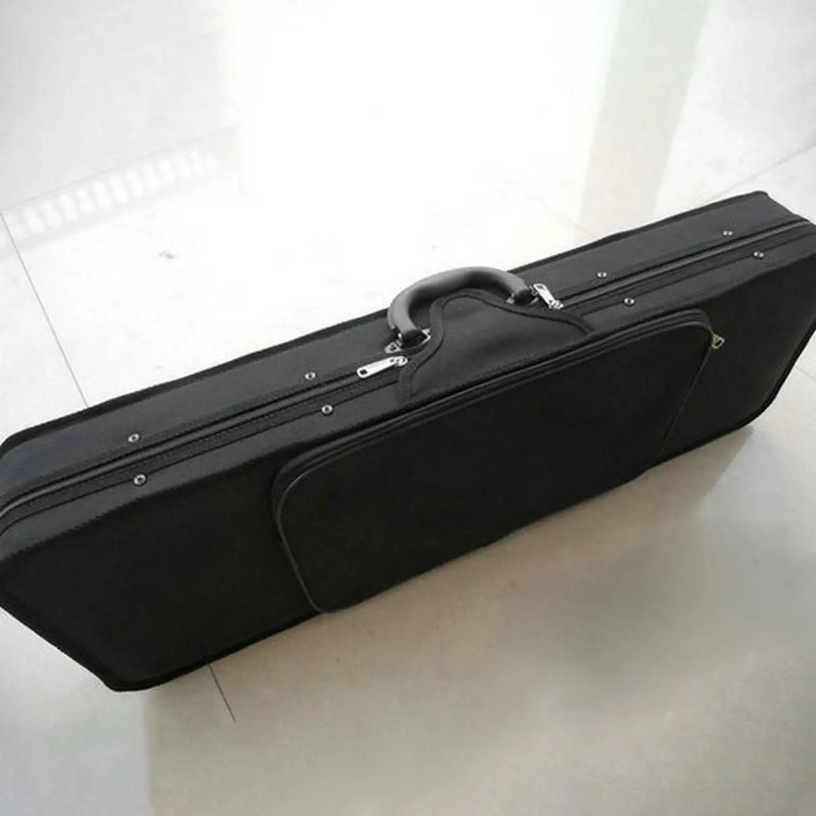 Professional Oblong Violin Case 4/4 Full Size Oxford Cloth Carrying Bag Hard Protection Box for Acoustic Violin and Accessories