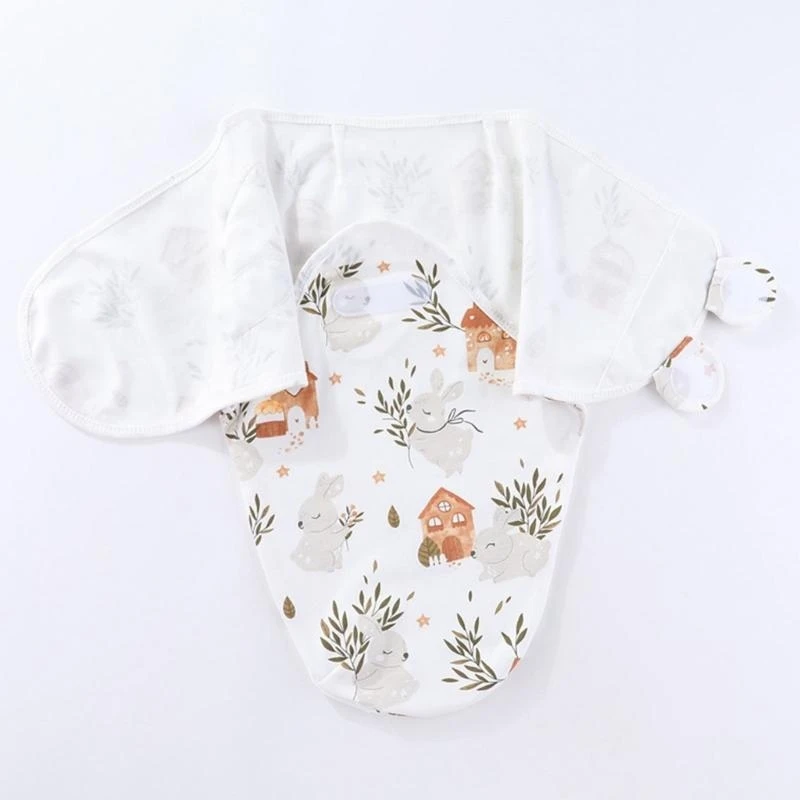 J15U أكياس الطفل الأساسية مع قبعة تنفس كيس النوم أكياس النوم بطانية قطن لحديثي الولادة 0-6 أشهر