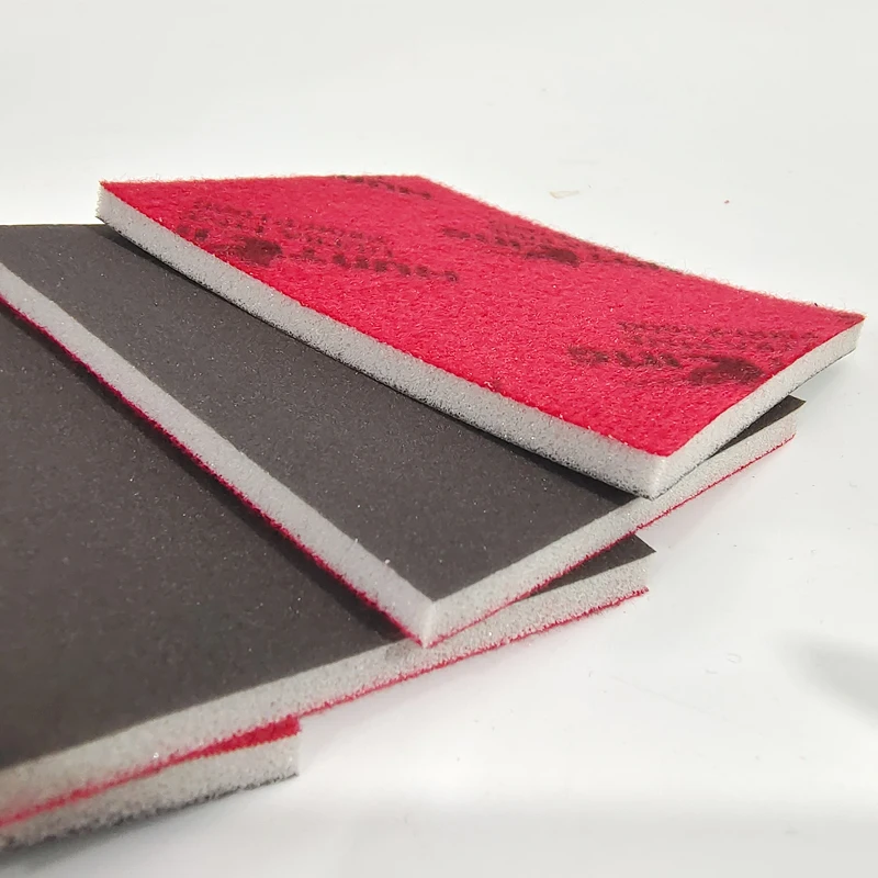 Red Sandpaper Car Sand Putty 75x100 Square Dry Sponge Sandpaper Hardware Furniture Surface Polishing Abrasive Grit