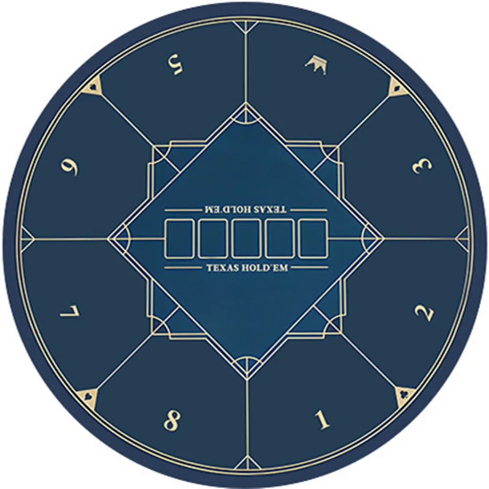 

Casino Texas Hold'em Tablecloth Round Waterproof Poker Game Mat for 8 Player Portable Rubber Poker Table Cover Table Cloth