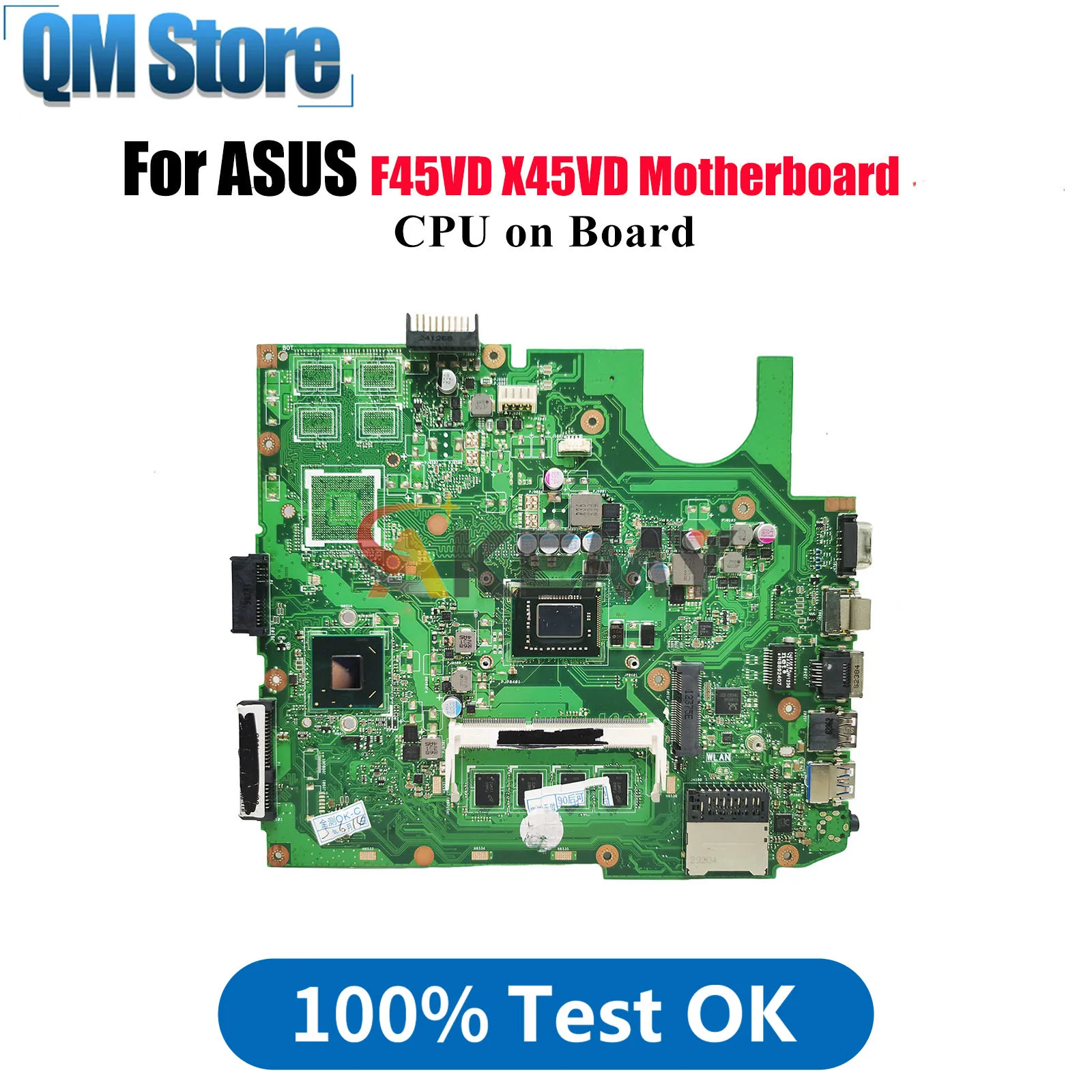 

X45VD Laptop Motherboard For ASUS VivoBook X45VD X45V F45VD Notebook Mainboard With CPU 100% tests OK fast shipping High quality