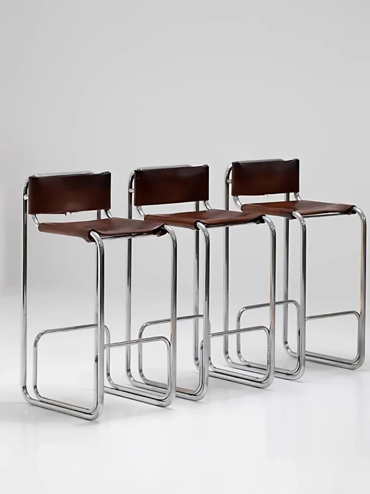 

Ретро отель барная стойка высокий табурет металлический кожаный бар художественное украшение кофейня ресторан стойка регистрации стул со спинкой по индивидуальному заказу