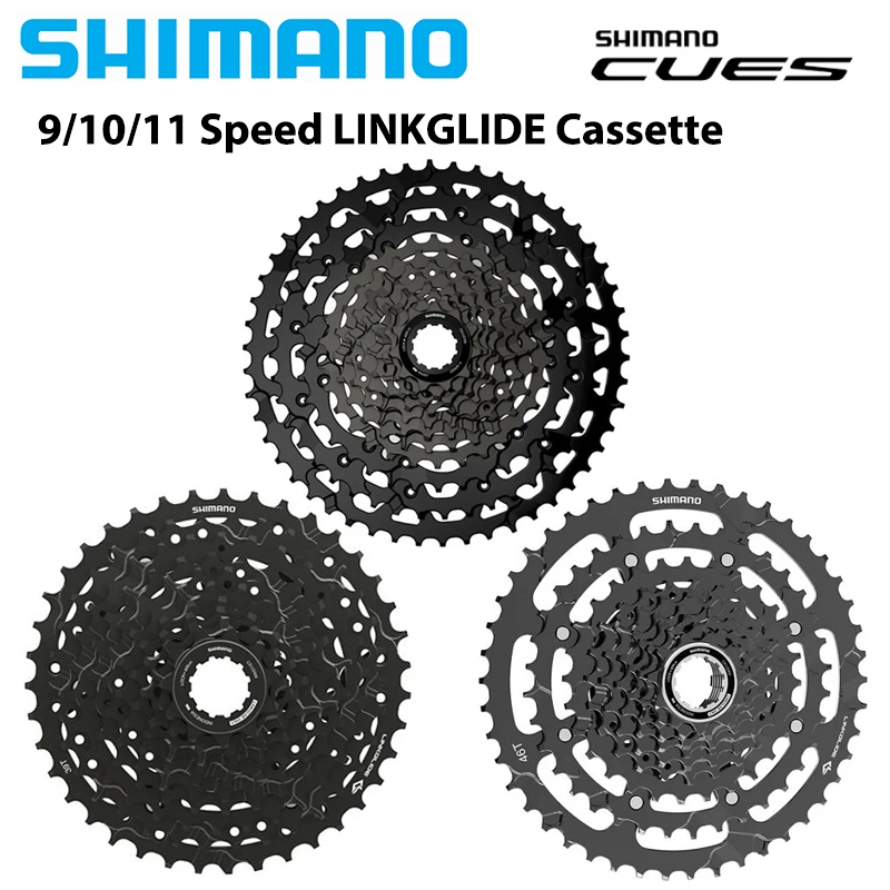 SHIMANO Cues 9S 10S 11 Speed LINKGLIDE Cassette for MTB Mountain Bike LG300 LG400 11-36T 39T 41T 43T 45T LG700 11-50T Original