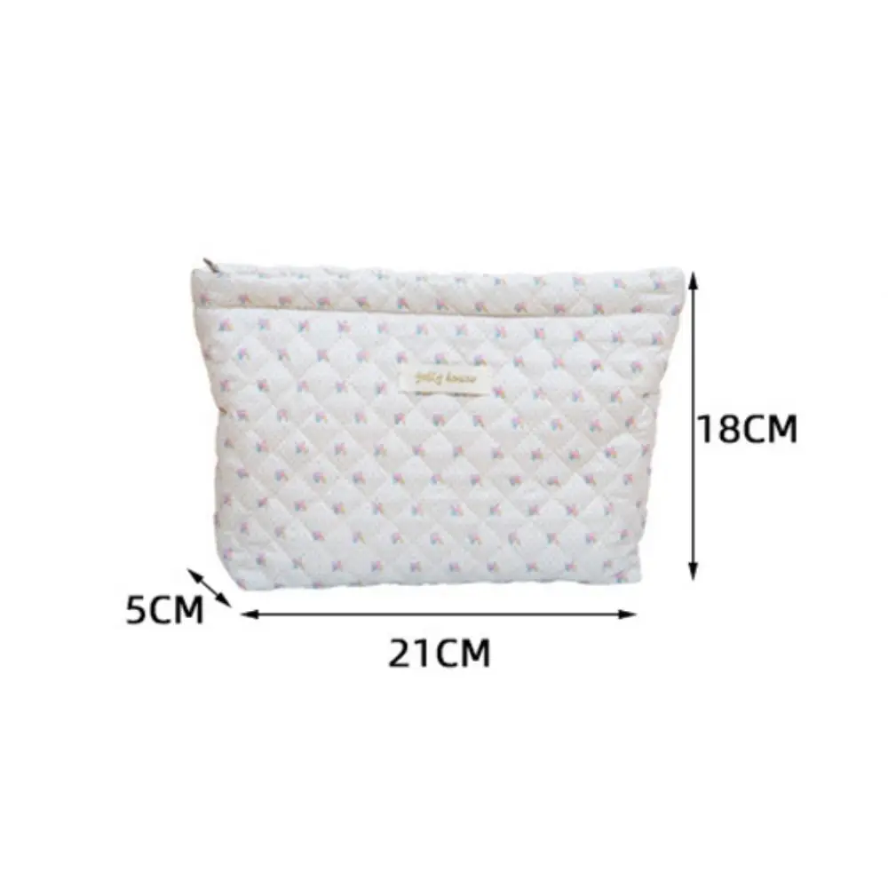 Women Cotton Quilted Makeup Bag Lipstick Storage Organizer Large Capacity Female Handbags Clutch Bag Travel Toiletry Bag