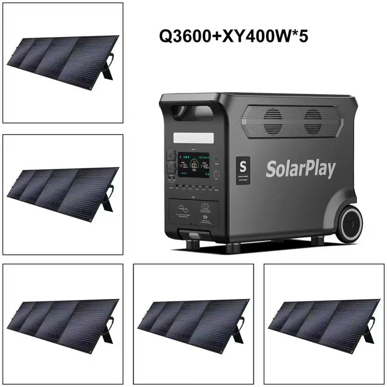 SOLARPLAY 3600W ポータブル電源 3840WH アウトドア発電機 折りたたみ