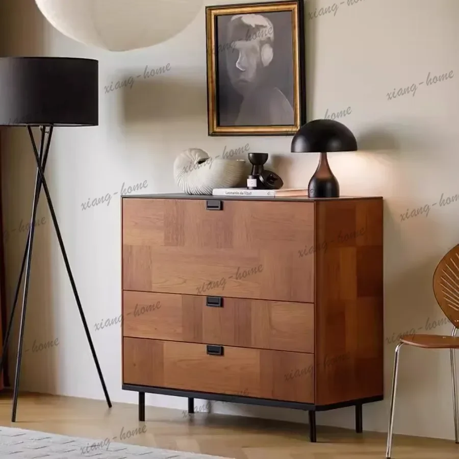 YJ French-style Vintage Living Room Cabinet Solid Wood Modern Minimalist Cabinets Brand New Designer Storage Furniture Muebles L