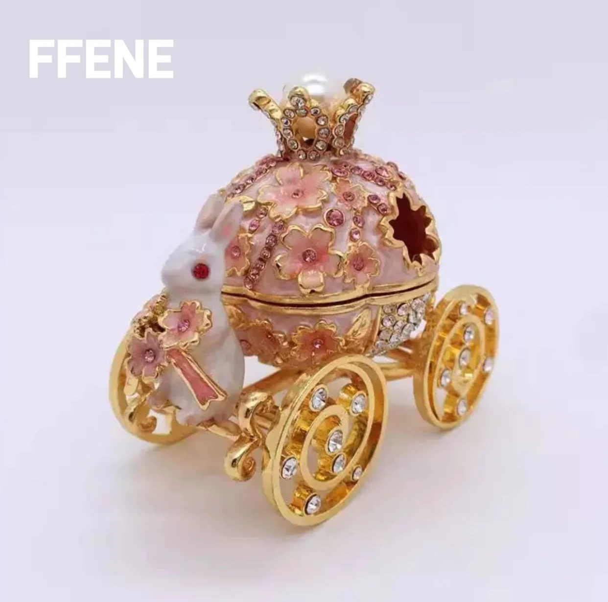 

Хит продаж: шкатулка для украшений и хранения украшений в виде кареты с кроликом, выполненная из шелковой ткани и эмали, изысканное изделие ручной работы, декоративный предмет, игрушка.