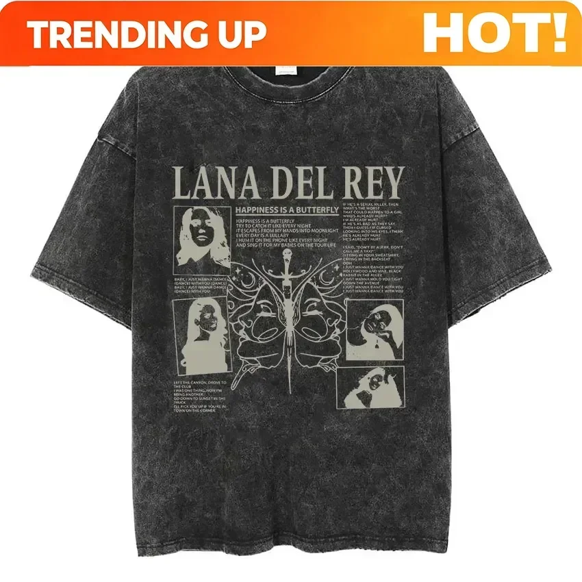Customization Short Sleeved Round Neck Y2k Tshirt Men Clothing New In Top Tees Mens T-Shirt Camisetas Lana Del Rey Ldr Sailing V