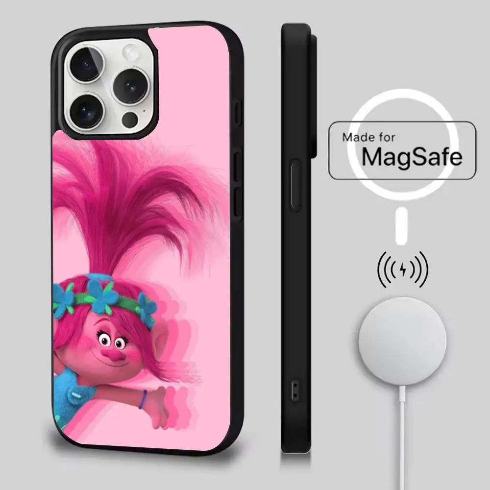 Casing Ponsel Kartun T-Trolls Lucu Untuk iPhone 17,16,15,14,13,12,11,Pro,Max,Plus,Mini,Air,SE Pengisian Daya Nirkabel Magnetik Magsafe Baru