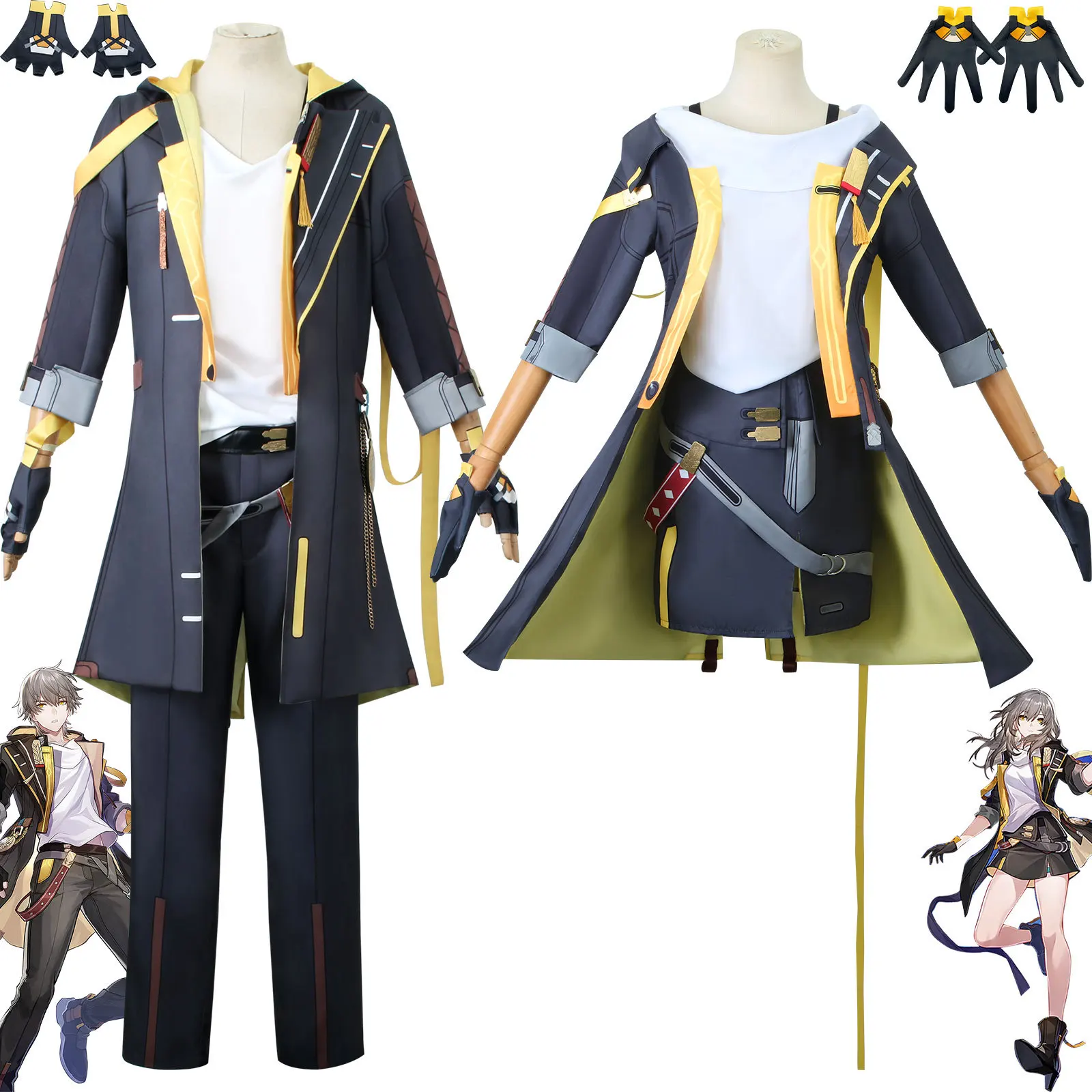 

Honkai Star Rail Trailblazer Stelle Caelus Cosplay Costume Halloween Anime Carnival Party Men's Women's Uniform Including Gloves