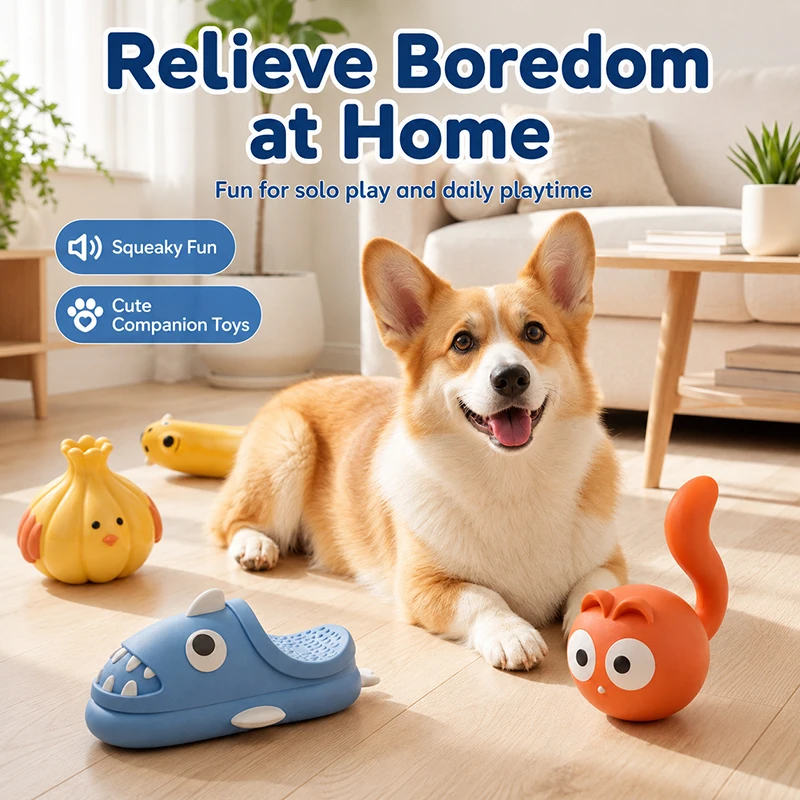 Squeaky Latex Dog Toy Bite Resistant Chew Toy Cute Fun Pet Toy for Dogs Interactive Puppy Chew Toys Dog Accessories - view 4