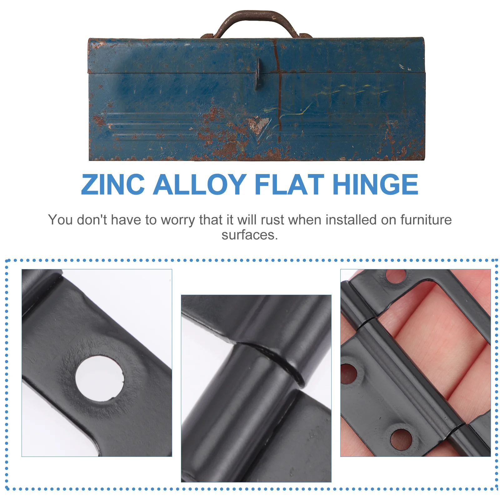 

12Pcs Thickened Iron Hinges Smooth Fittings Black Matte Multipurpose Practical Durable Door Hinges