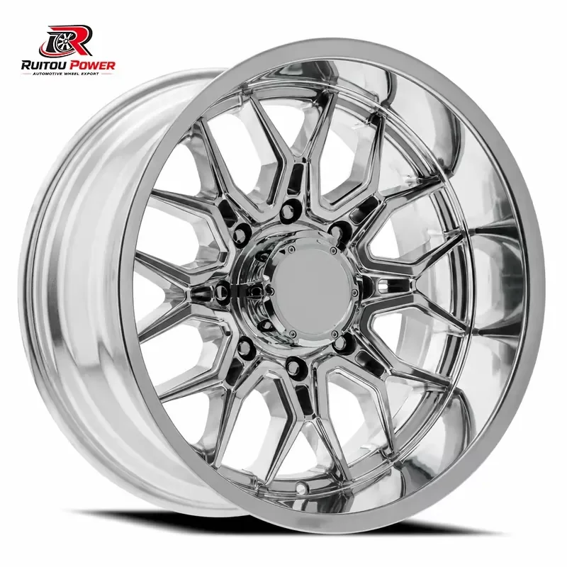 Custom Polished Silver Deep Dish 6 Lug 4X4 Off-Road Forged Wheels 20 22 24Inch 6x114.3 8x135 8x170 Alloy Rims for SUV Jeep