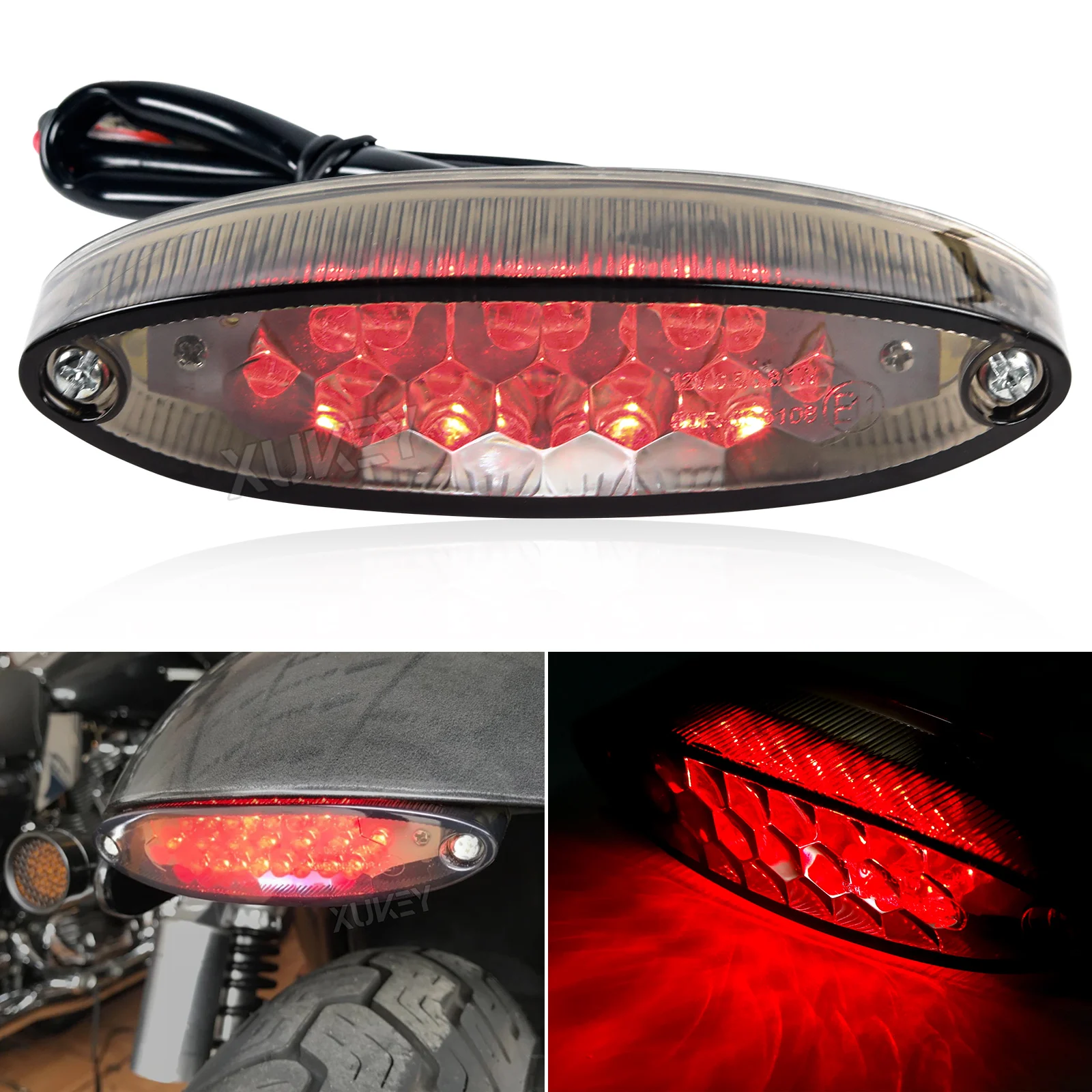 12V 28-LED Motorcycle Tail Light Integrated Driving Brake Number License Plate Lamp For Harley Honda Yamaha Suzuki Kawasaki ATV