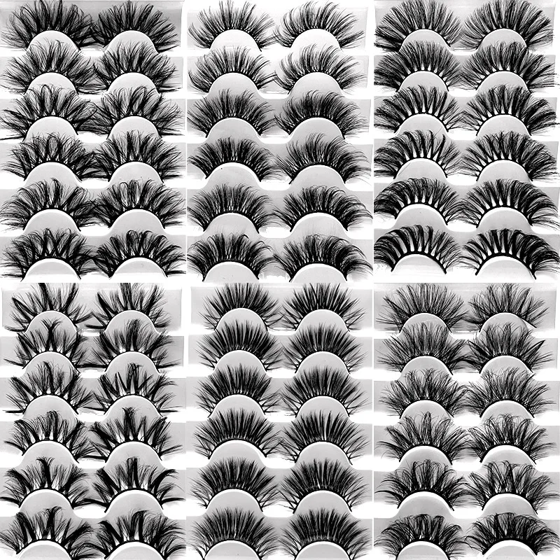 6 Pair 3D Mink Lashes Natural Dramatic Artificial False Eyelashes Faux Makeup Fake Eyelash Extension