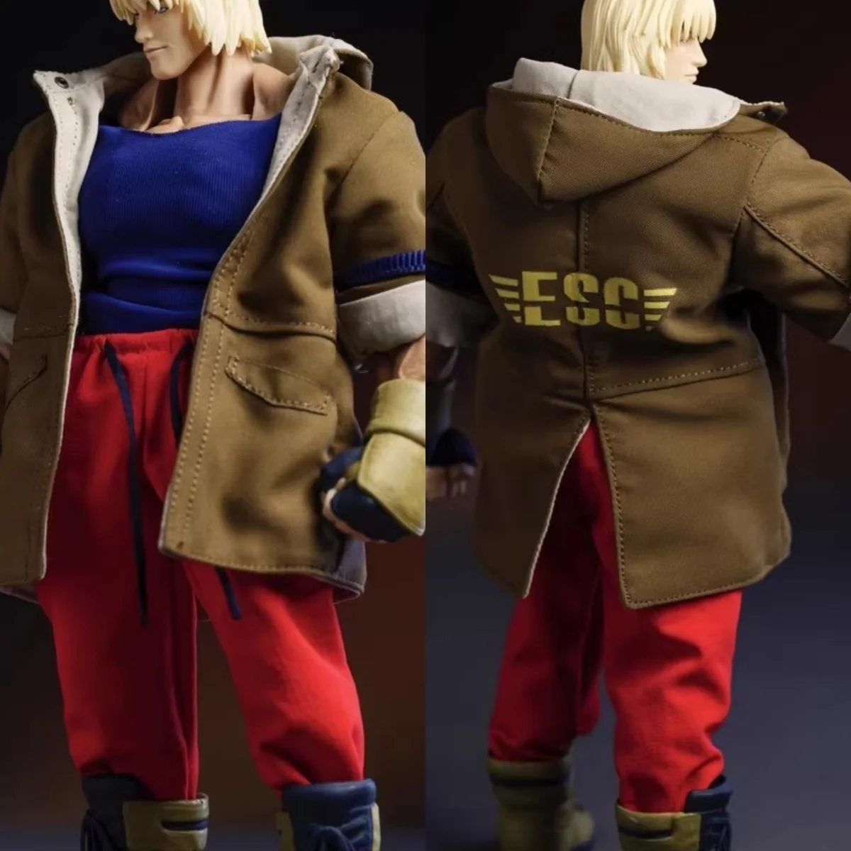 

【No Figure】1/12 Scale Male Street Fighter Handmade Vest+Pants+Military Coat Suit For 6in Action Figure Model Romankey Big Guy