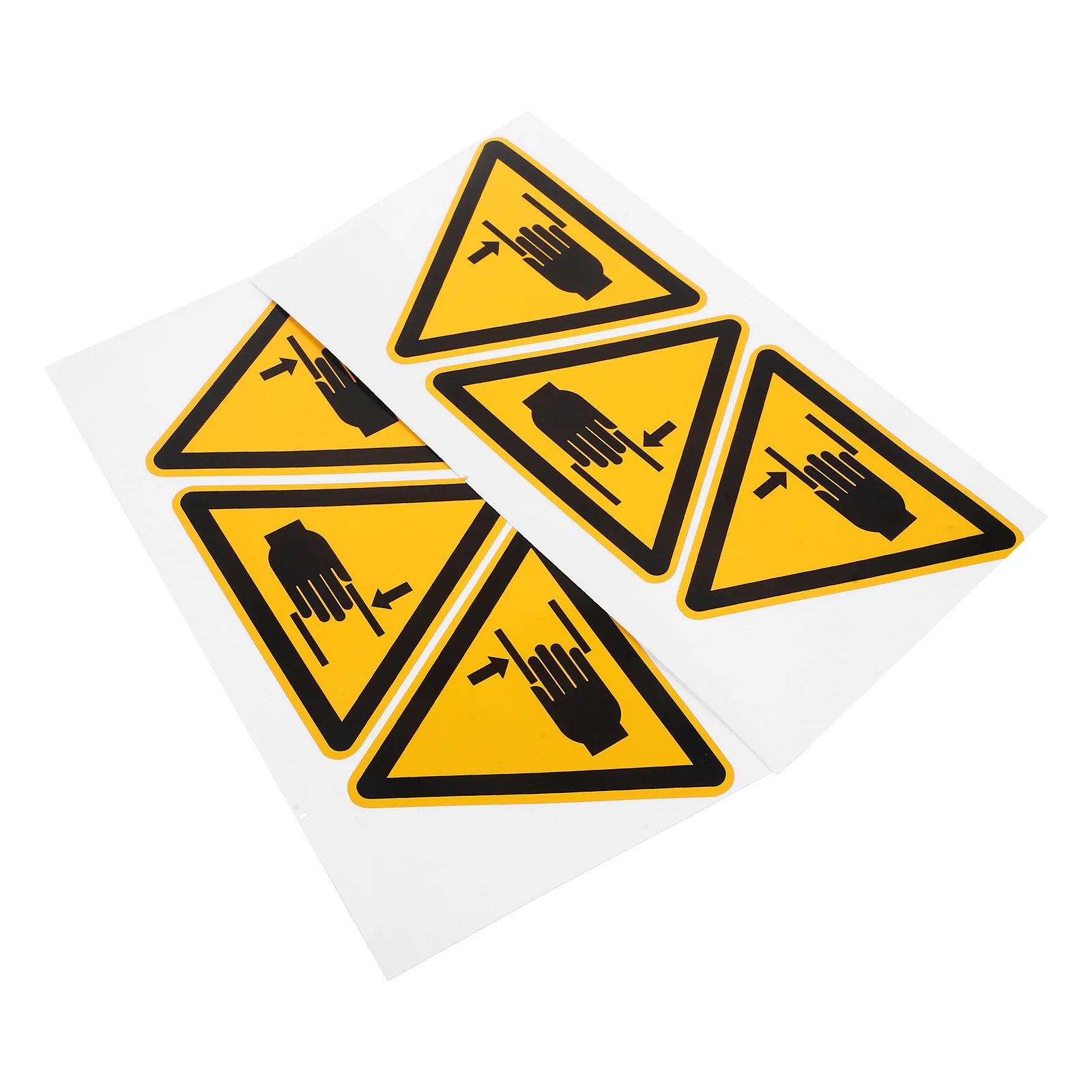 

6pcs Warning 100mm Triangle Stickers Warning Hands Pinch Decals Safety Signs Hand Pinch Prevention Adhesive Traffic Symbols