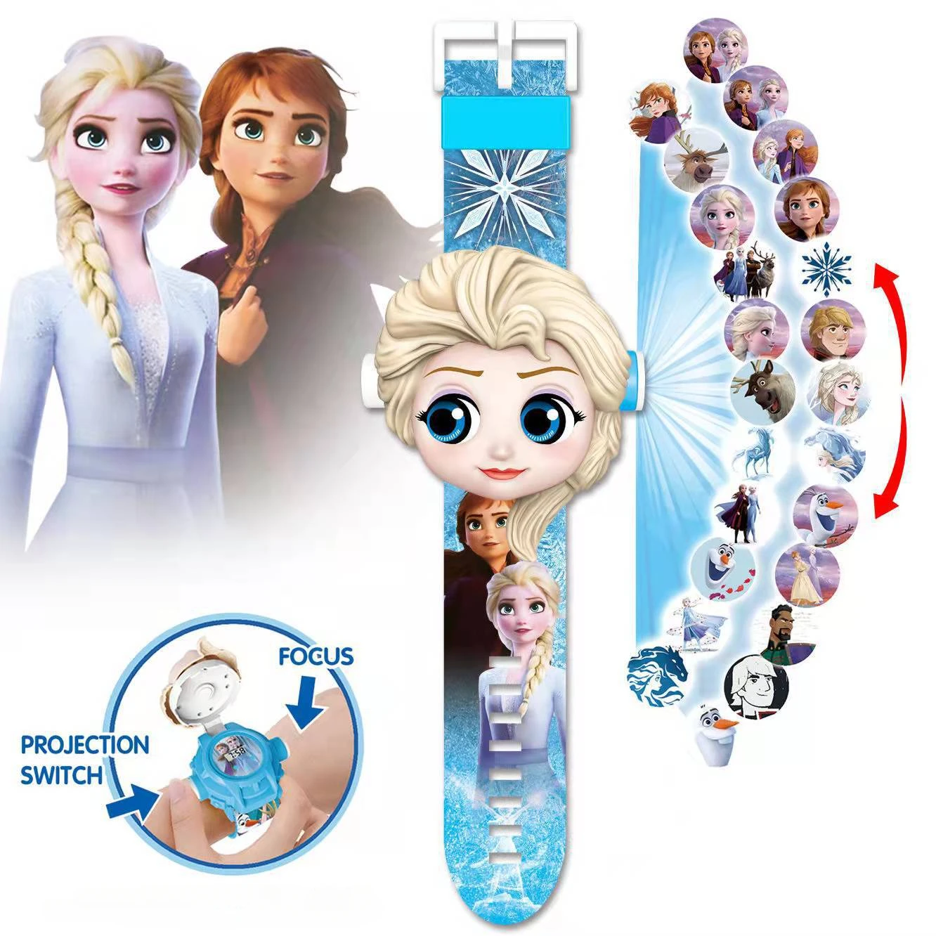 Disney Mickey Kids Watches for Girls 3D Projection Frozen Elsa Minnie Pixar Cars 3  Digital Children Clock School Kids Boys Gift