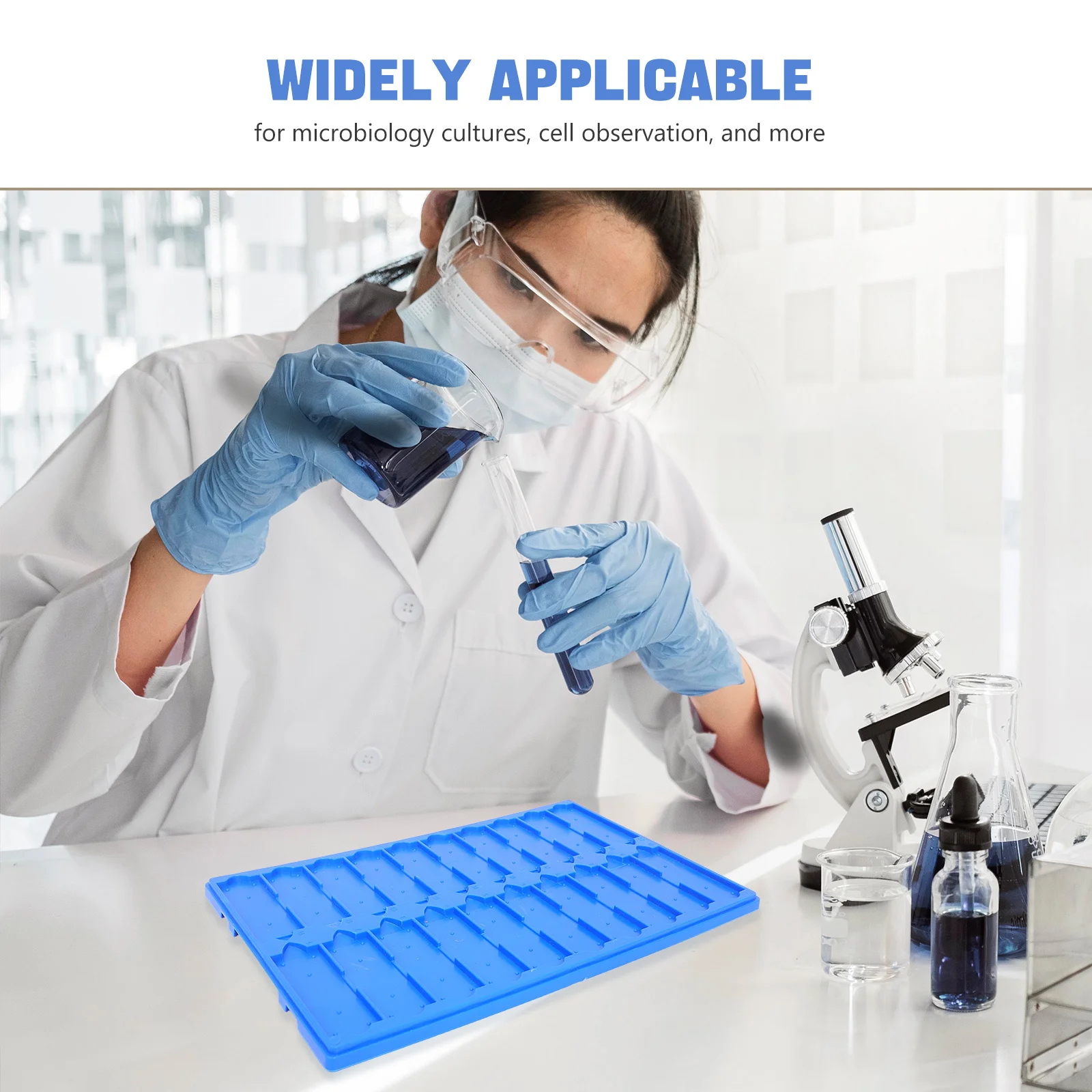 Microscope Slide Drying Holder Laboratory Storage Tray Rack for Glass Slides Cover Slips Accessory Organizer