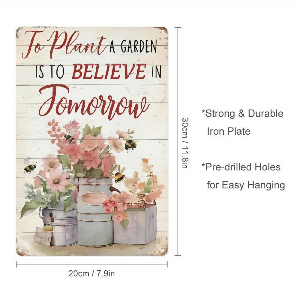 Vintage Garden Quote Metal aluminum Sign - 
