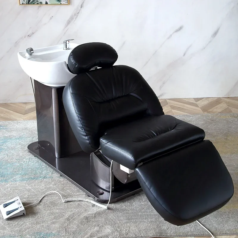 

Hot Sale Modern Hairdressing Furniture Beauty Massage Washing Electric Shampoo Chair With Bowl