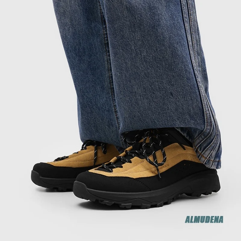 Round Toe Lace-Up Suede Men's Hiking Shoes Non-Slip Outdoor Trekking Casual Breathable 2026 Fashion Work Sports Shoes