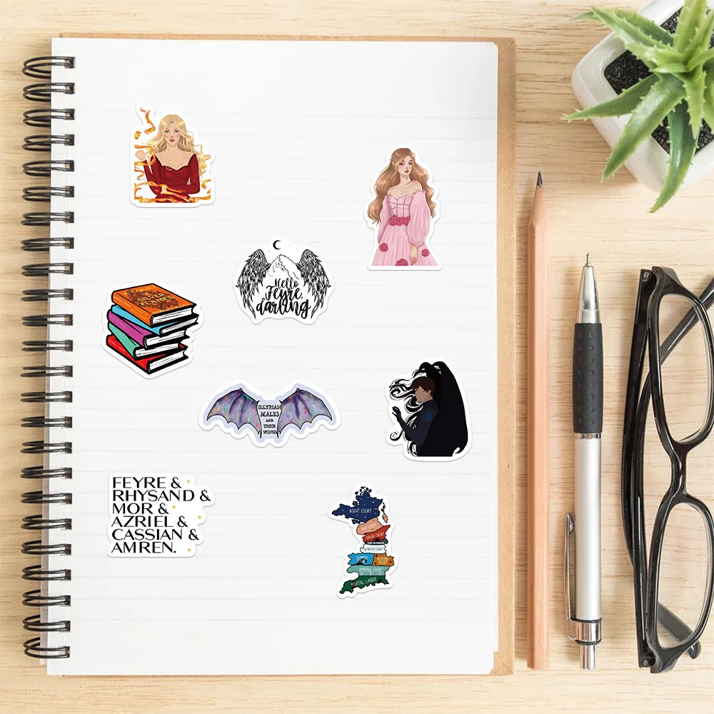 10/60 Stuks Cartoon Acotar Merchandise Eenvoudige Stickers Voor Skateboard Scrapbooking Laptop Telefoon Gitaar Cup Kids Tieners Volwassenen Speelgoed