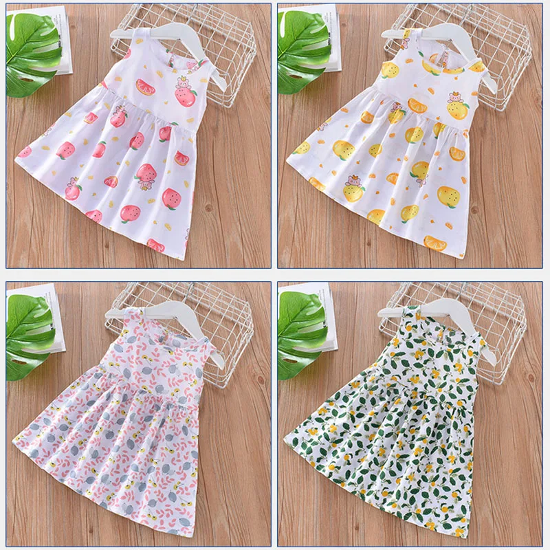 Dresses Summer For Girls Sleeveless Cute Print Girl Princess Dress Kids Party Girls Dress Kids Girl Fashion Clothings