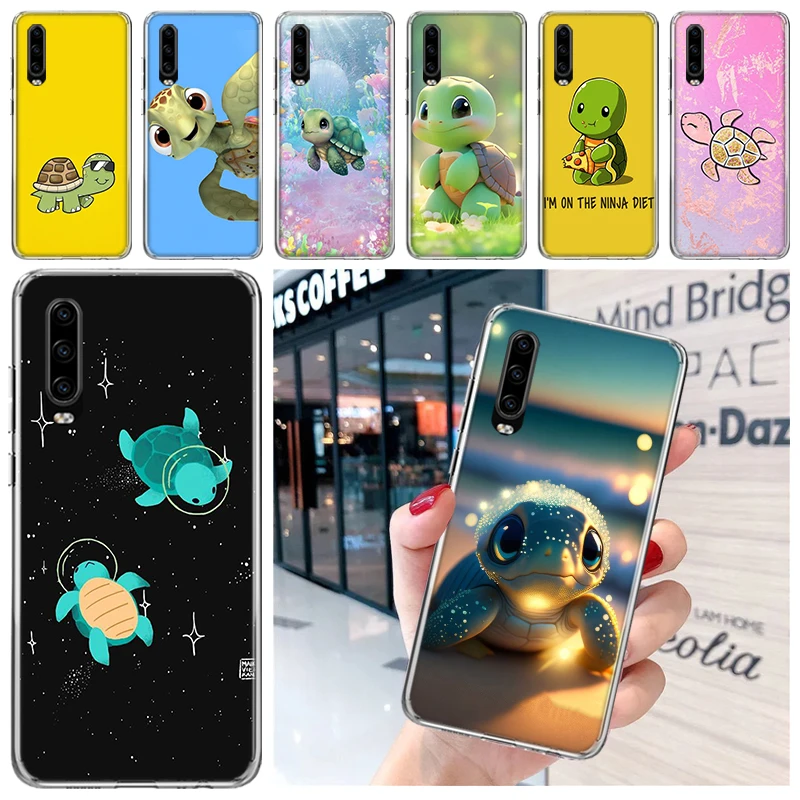 Cartoon Sea Turtle Tortoise Soft Phone Case for Huawei P30 P40 P50 P20 P10 Lite Mate 20 10 Pro P Smart Z Y5 Y6 2019 Print Custom