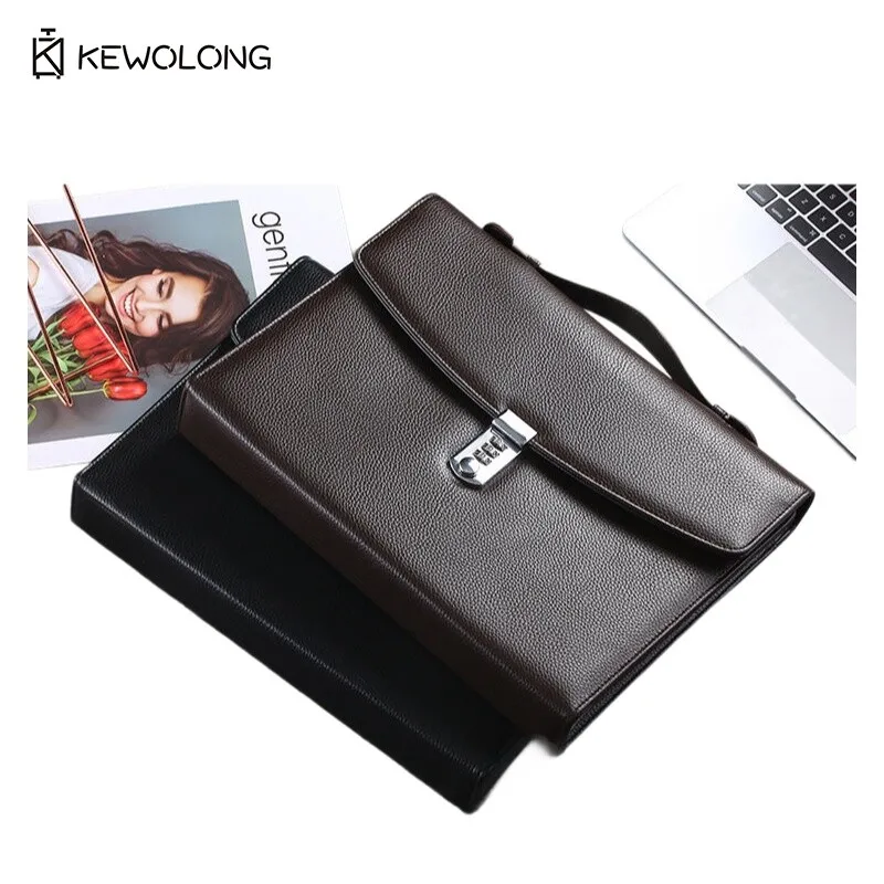 Professional Anti Theft Lockable Briefcase, Large Capacity Combination Lock Document Bag for Men, Lawyer Attache Case