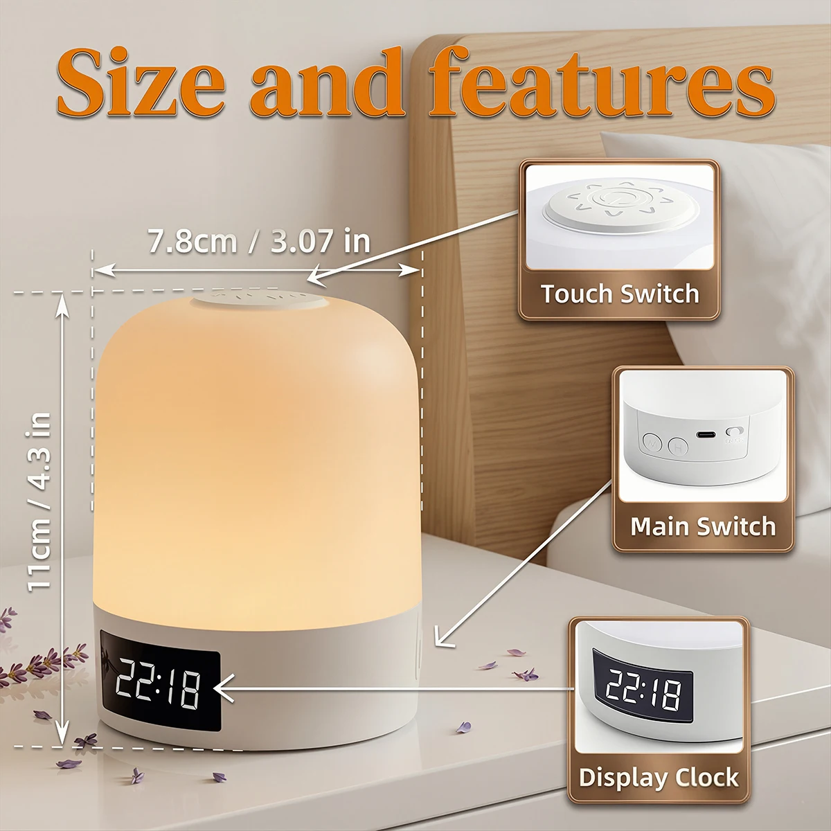 Touch Night Light Rechargeable 3 Color Wireless Baby's Room Bedside Lamp USB LED Night Light Ambient Soft Light For Kids Gift