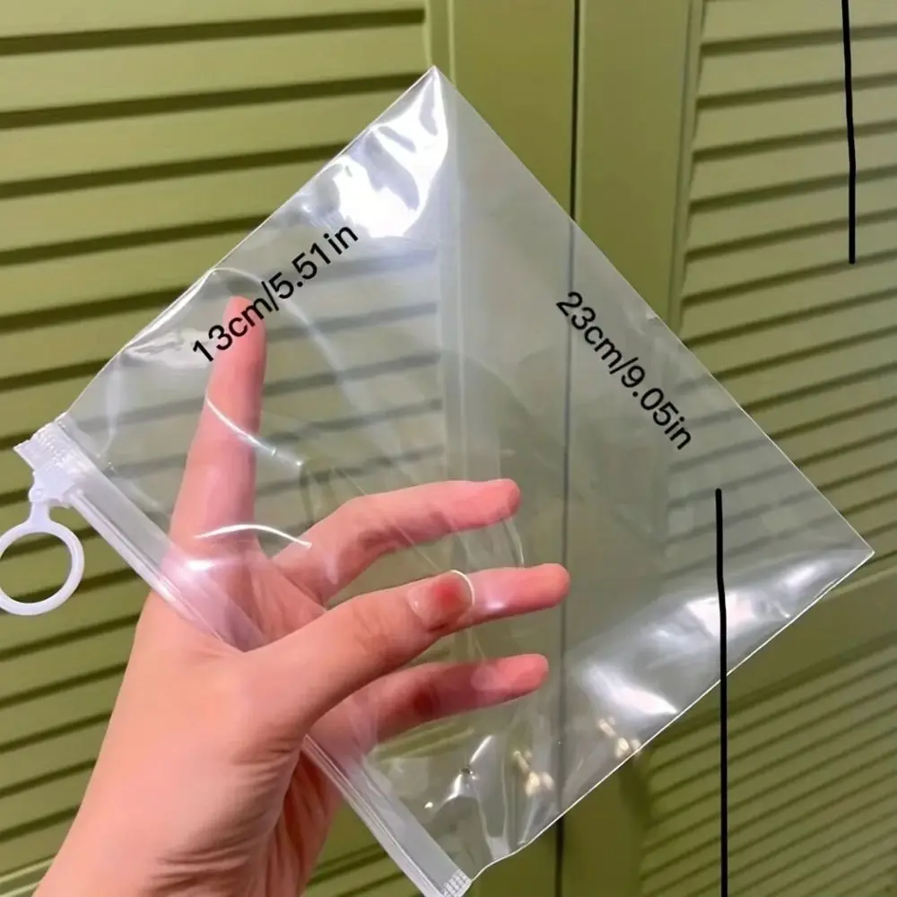 20pcs HD Transparent Zipper Bag New 20 Silk with Pull Tab Travel Sock Packaging Extra Thick Sundries Sorting Bag Travel