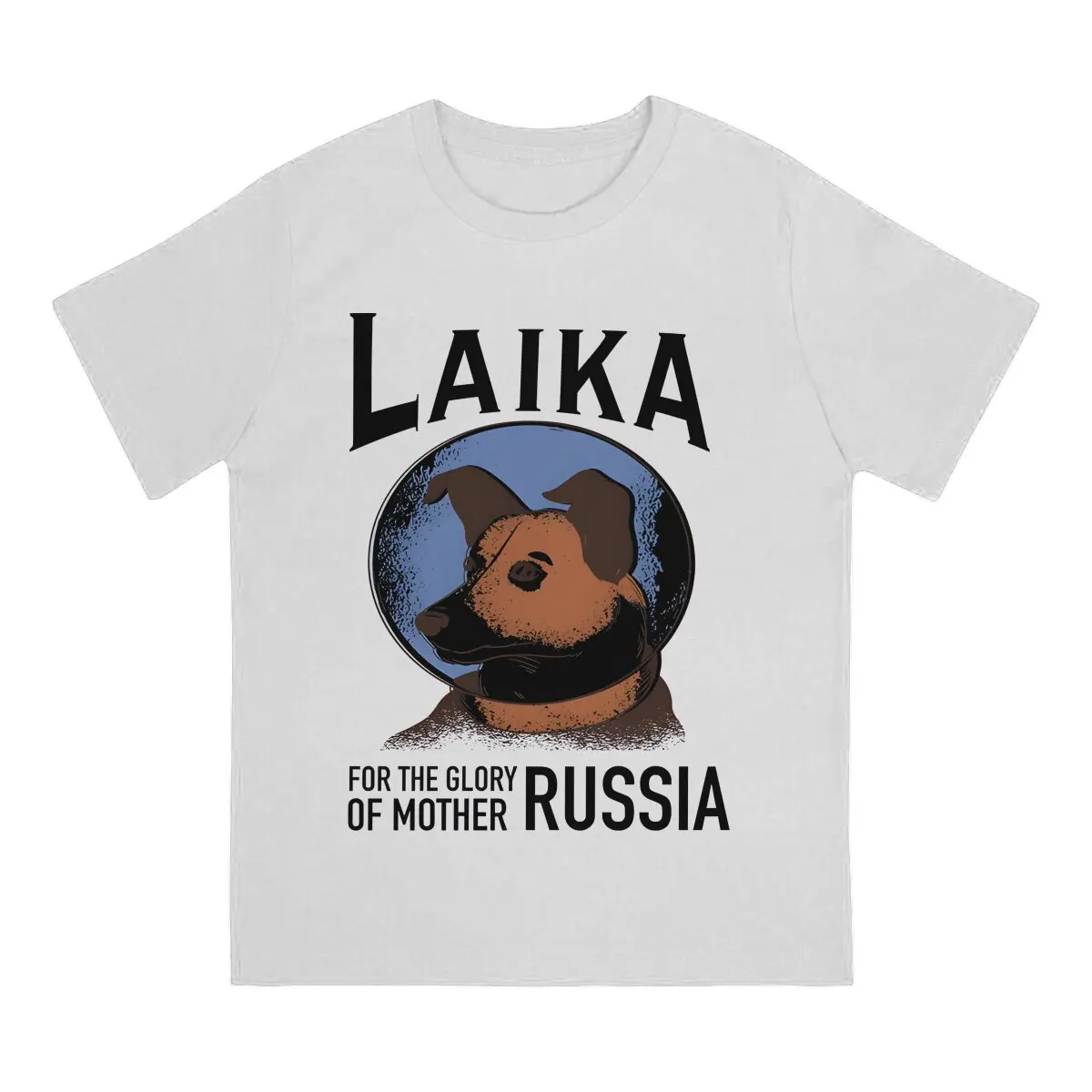 Russia Round Collar TShirt Laika first Space Dog Fabric Original T Shirt Men Tops Individuality Big Sale