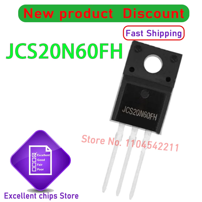 

10 шт. оригинальные JCS20N60FH 20N60 TO-220F 600 В 20 А 100% новые и оригинальные на складе
