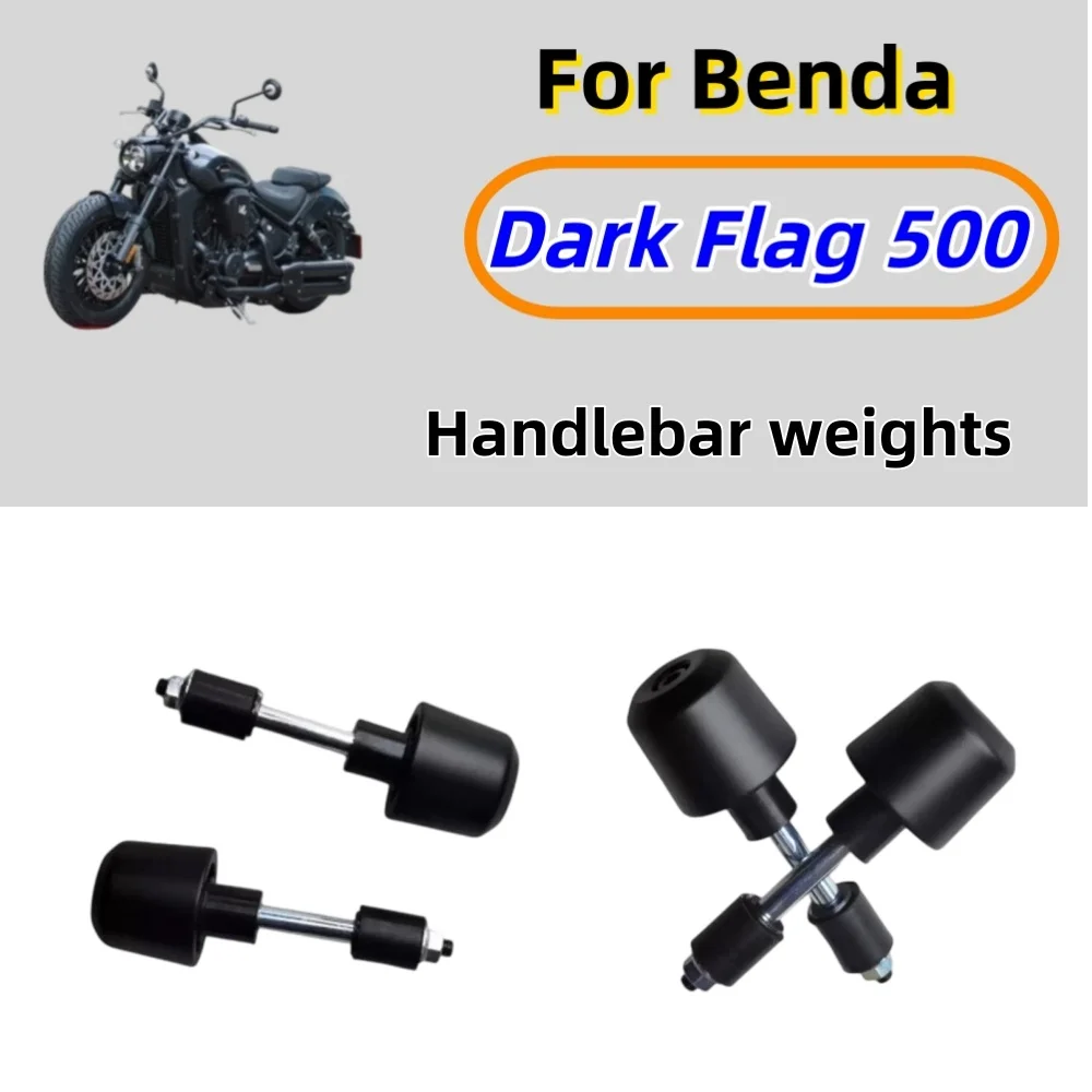 OEM non-destructive accessory: handlebar end weights/balancing plugs and decorative rings for the Benda Dark Flag 500-2A.