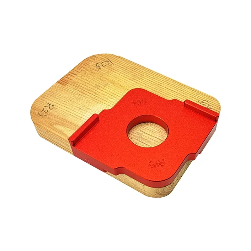Woodworking R Angle Trimming Template Engraving Machine Arc Corner Quick Locator Router Bit Guide Jig for Rounded Edge